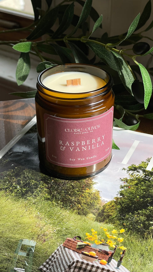 8oz Raspberry and Vanilla Candle