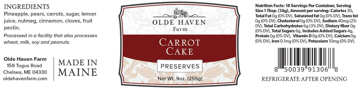 Carrot Cake Preserves 9oz