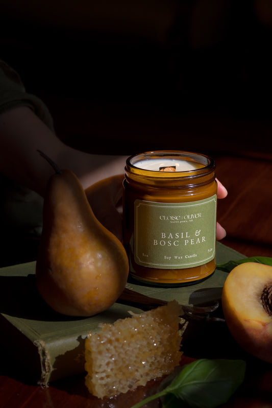 8oz Basil and Bosc Pear Candle