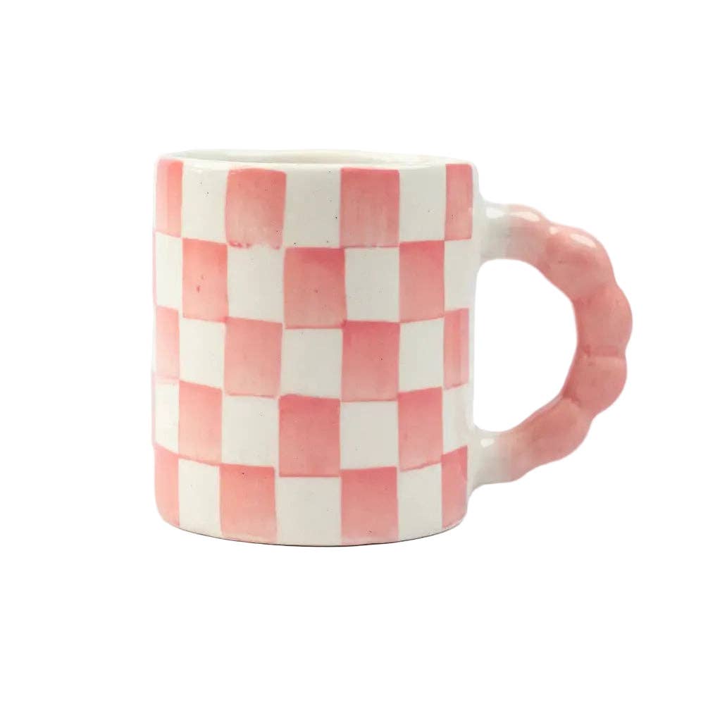 Pink Checkered Mug