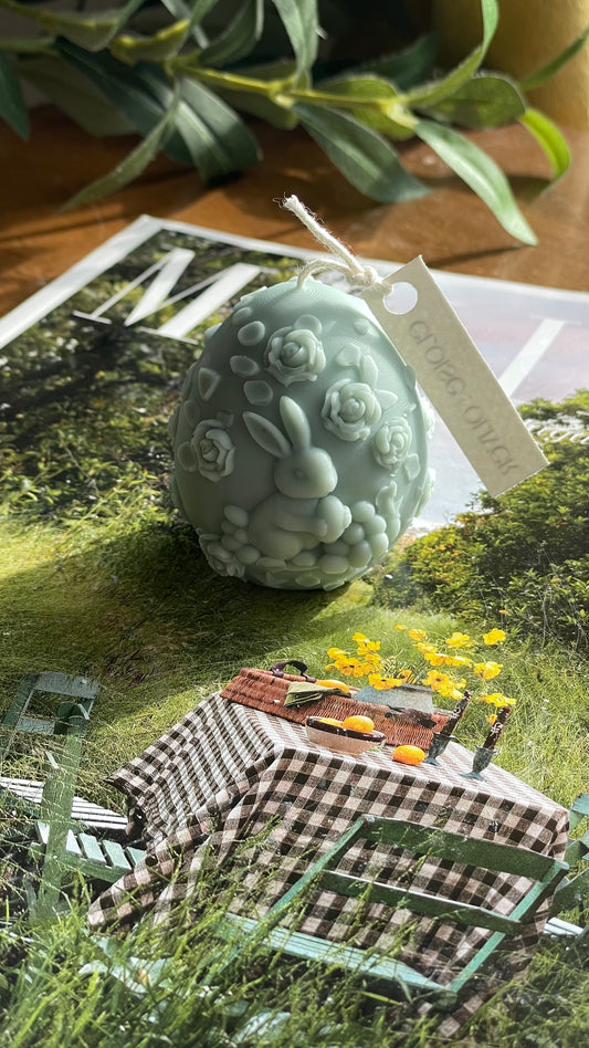 Bunny Meadow Egg Candle