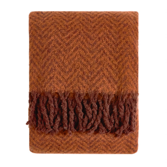 Furn Cinnamon Tweedie Brushed Herringbone 130X180cm Throw