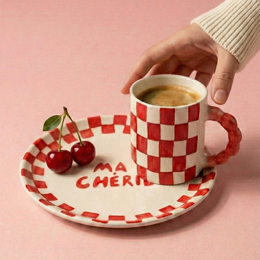 Ma Cherie Red Snack Plate