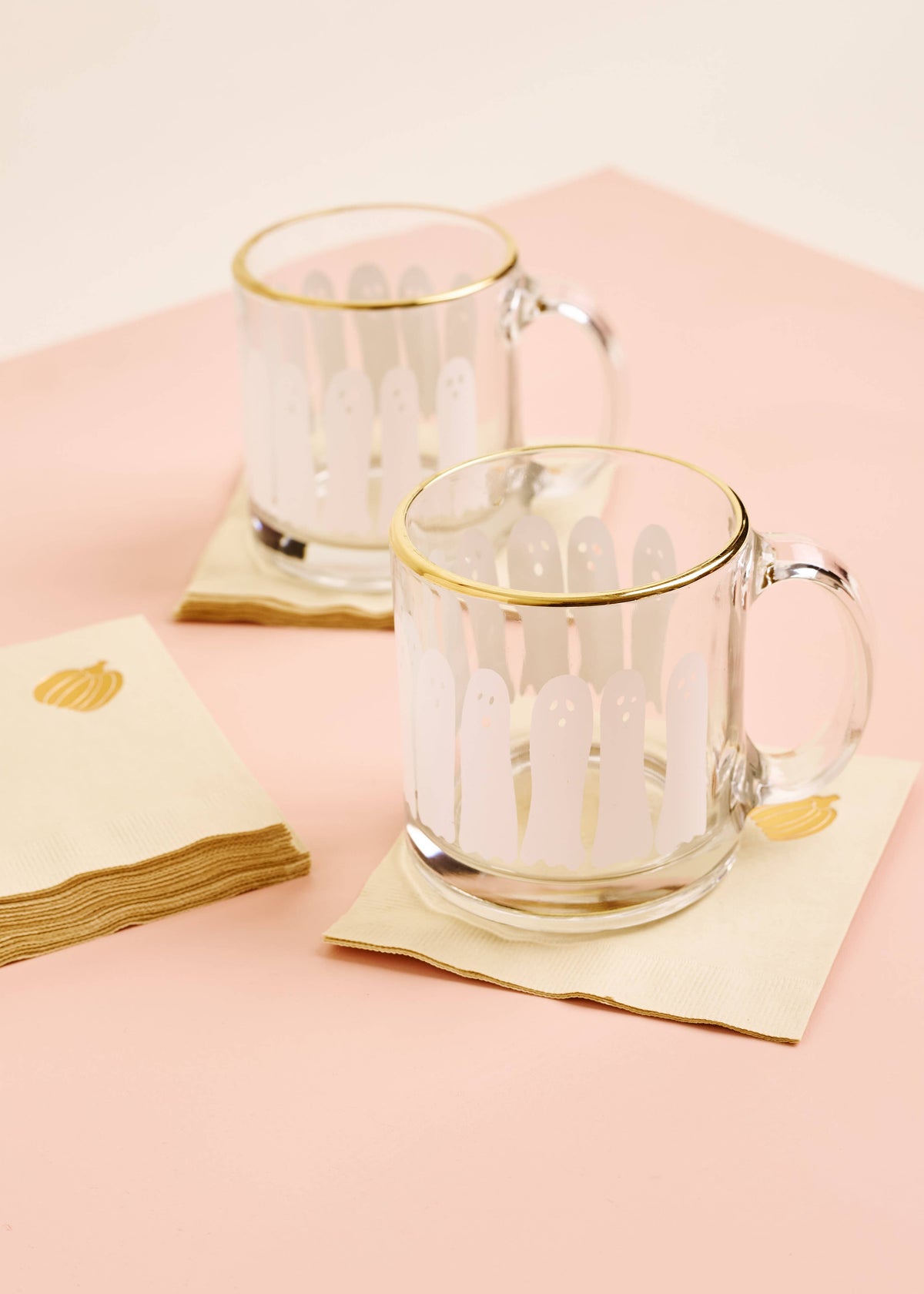 Boo Ghost Gold Rimmed Glass Coffee Mug