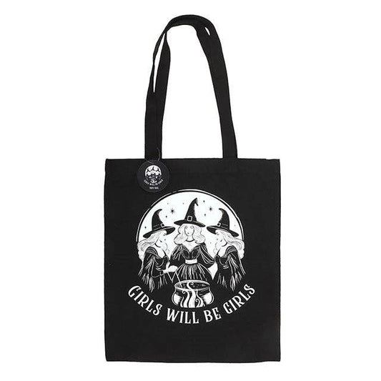 Girls Will Be Girls Witchy Polycotton Tote Bag