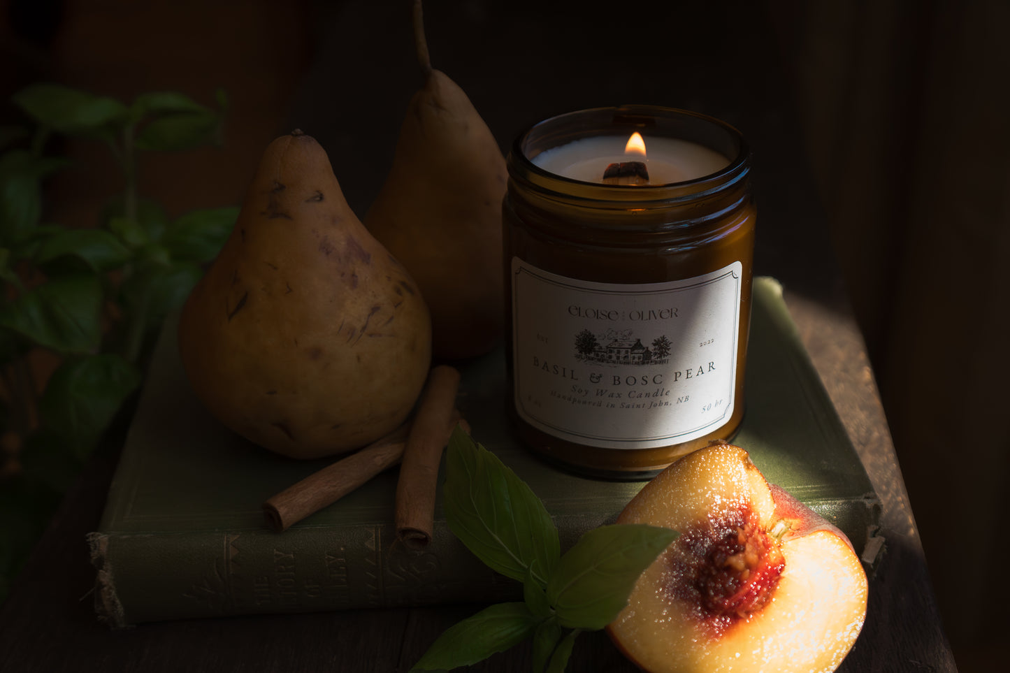 8oz Basil and Bosc Pear Candle