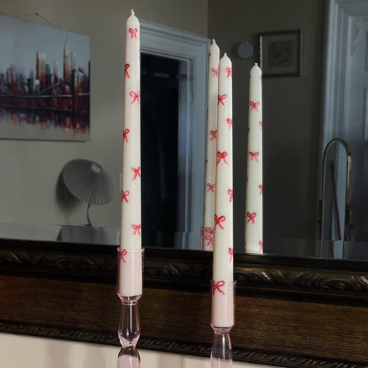 Hand-Painted Ribbon Candlestick