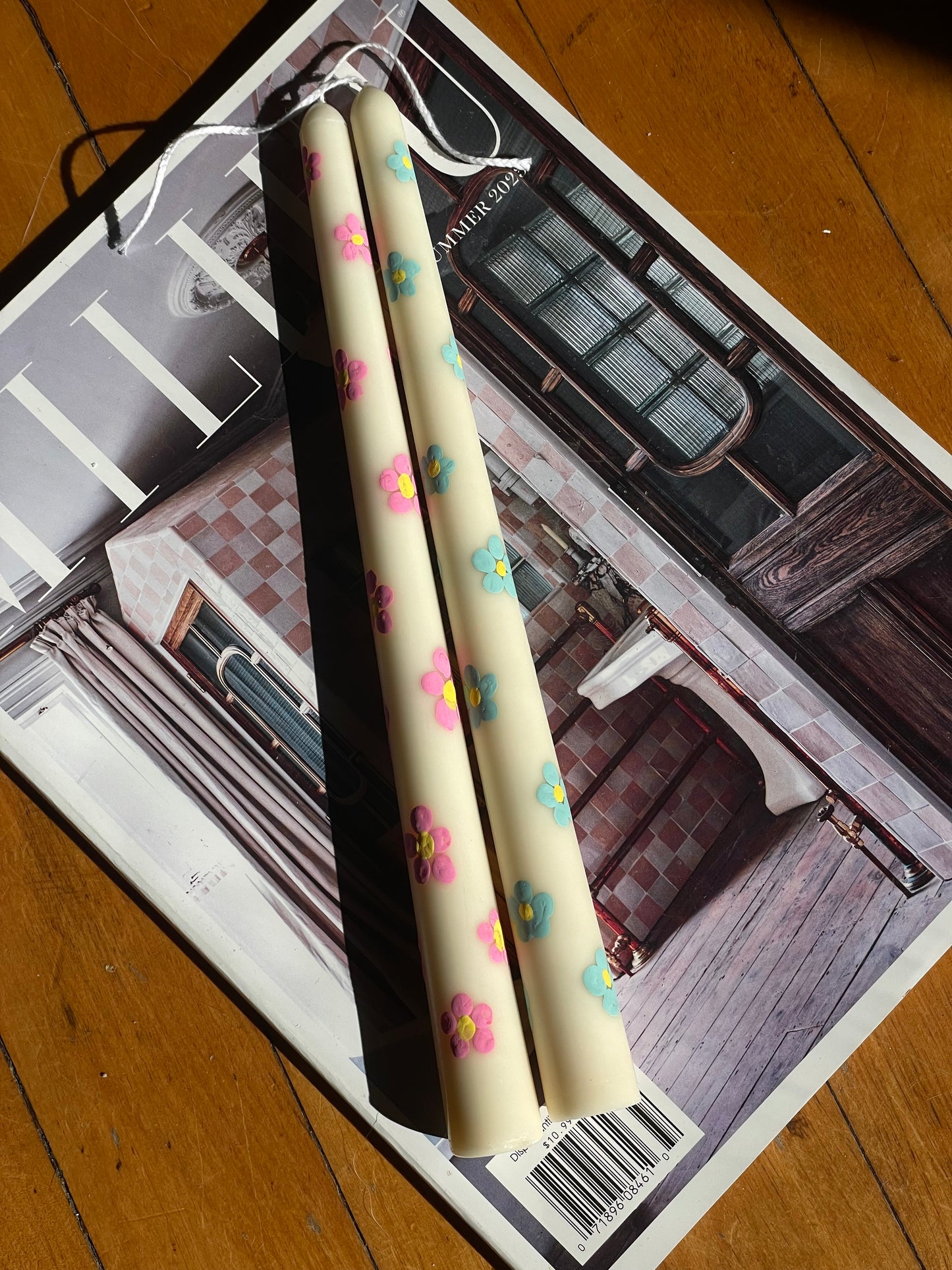 Hand-Painted Flower Candlestick