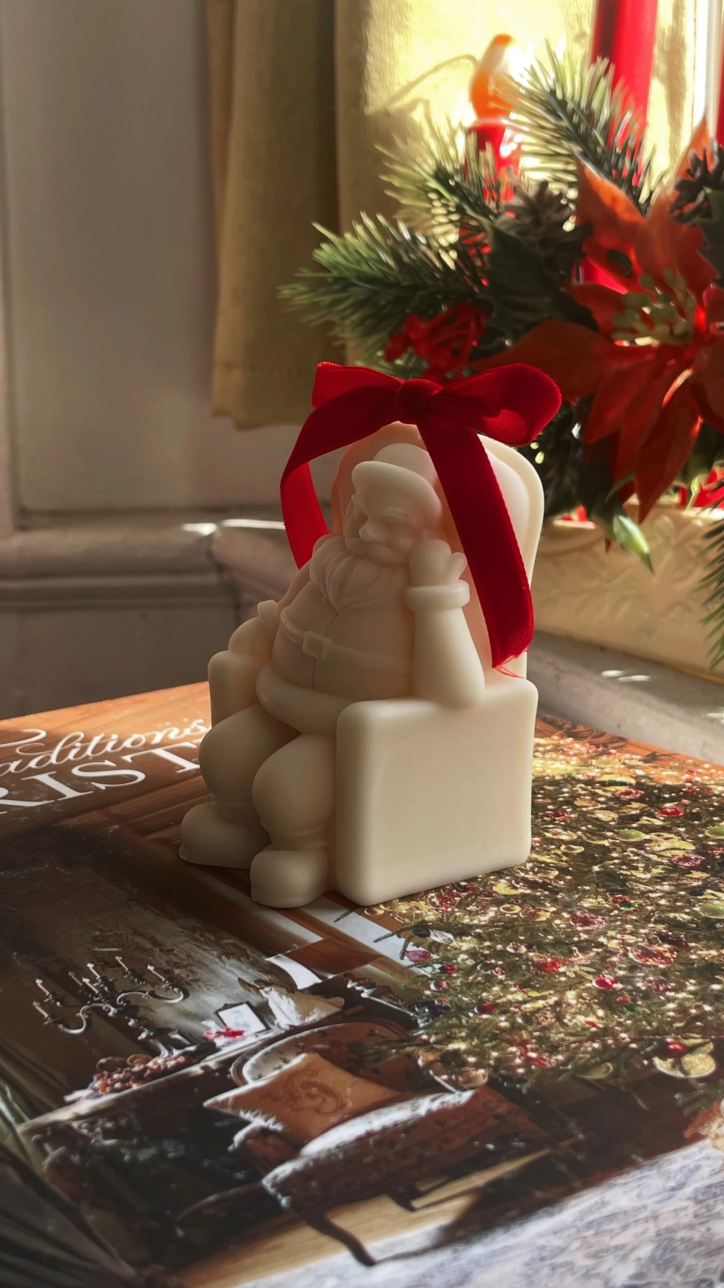 Sleeping Santa Candle