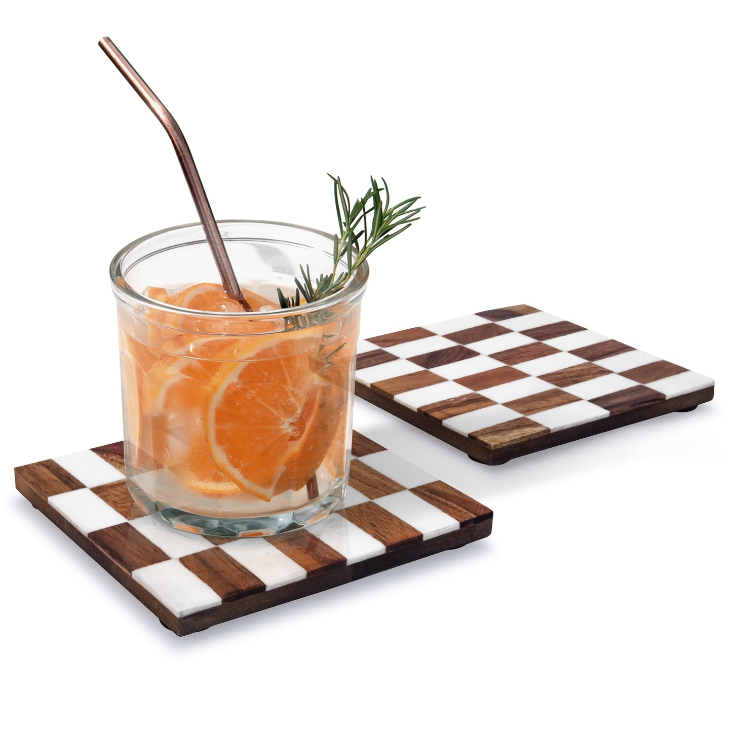 Checkered Coasters (Set of 4)