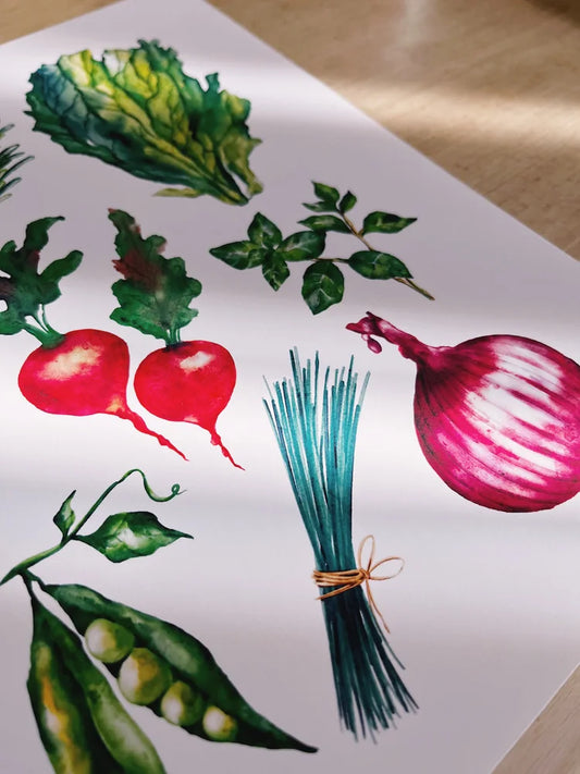 Spring Vegetables Art Print (5x7)