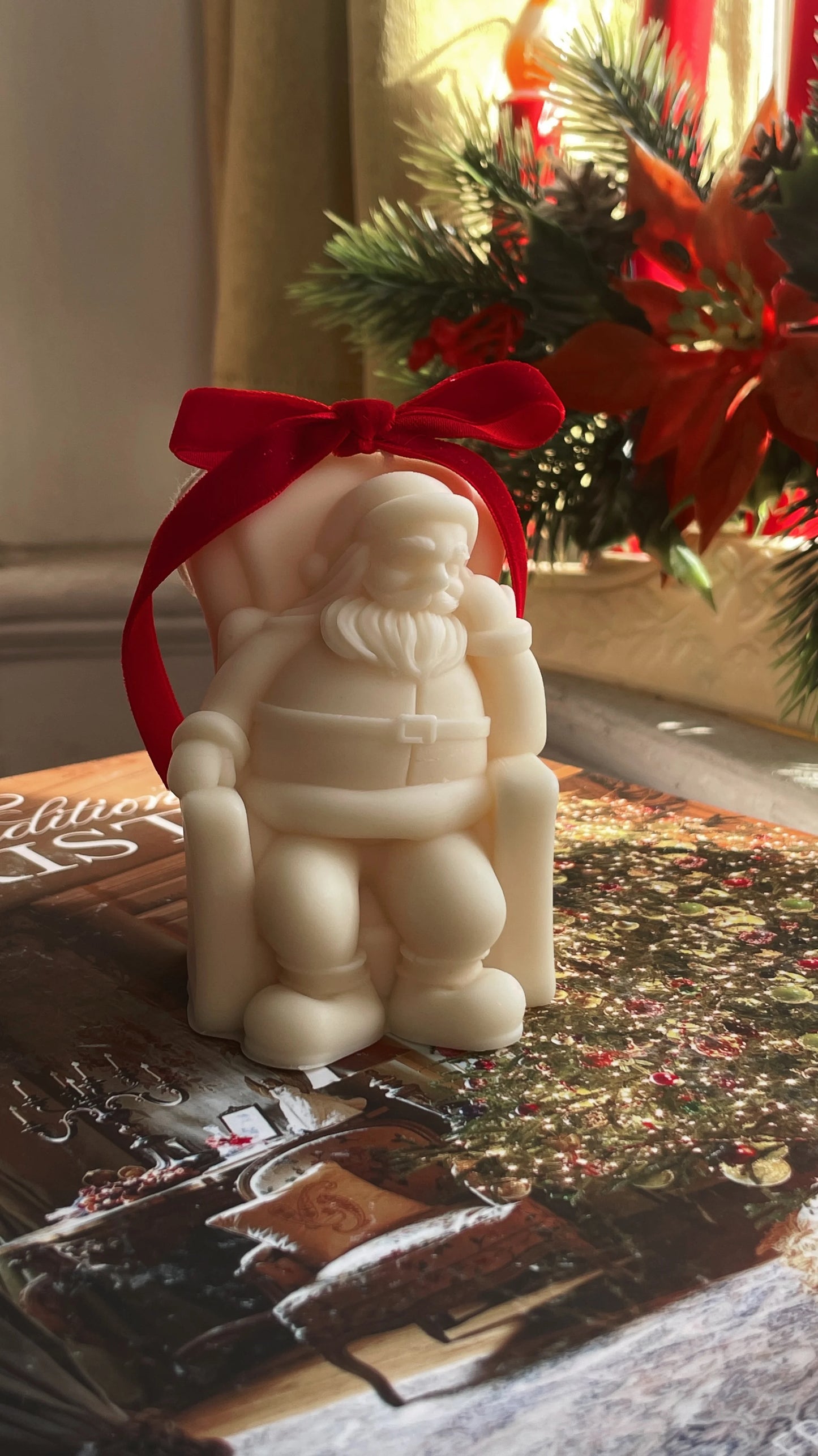 Sleeping Santa Candle