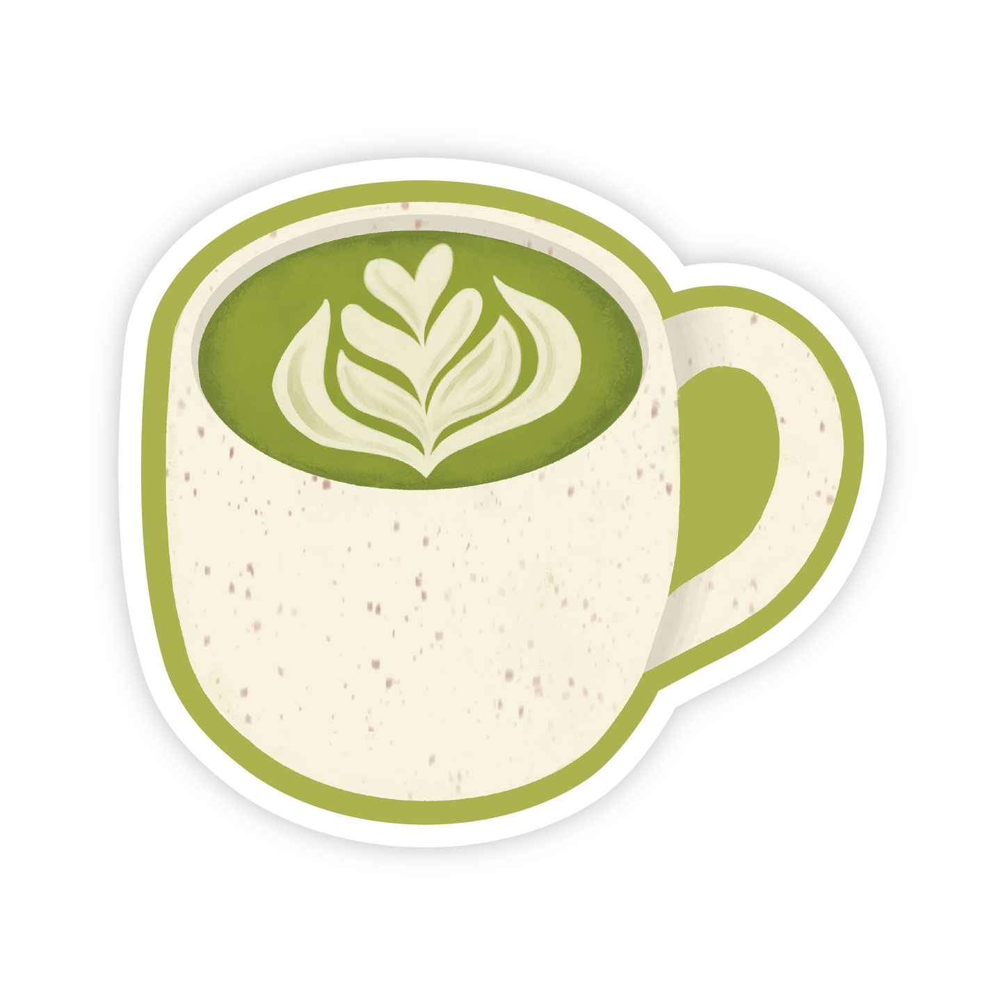 Cozy Matcha Latte Vinyl Sticker