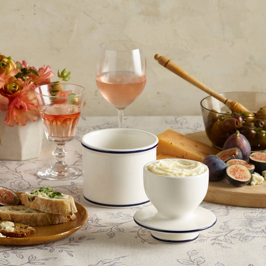 Le Bistro Blue Trim - The Original Butter Bell® Crock