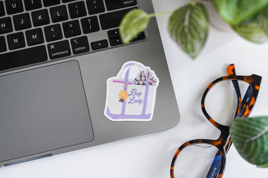 Bag Lady - Vinyl Tote Bag Charm Sticker