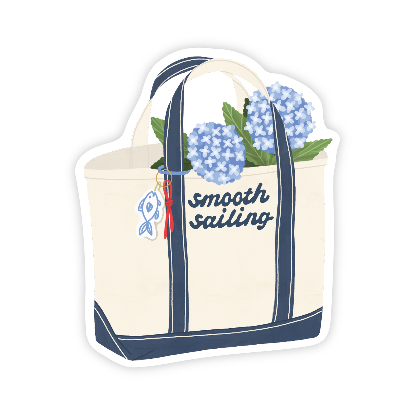 "Smooth Sailing" Coastal Tote Bag Sticker