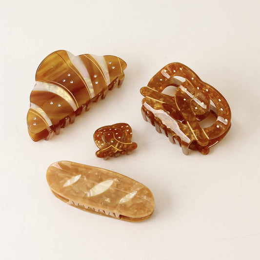Bakery Bread and Croissant Hair Clips