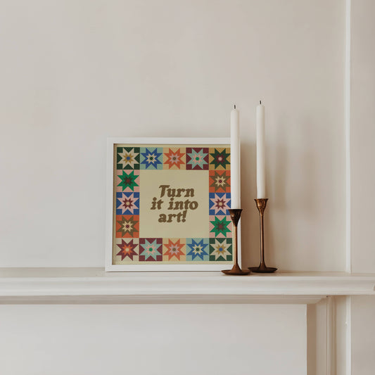 Turn It Into Art! Star Quilt Inspired Art Print