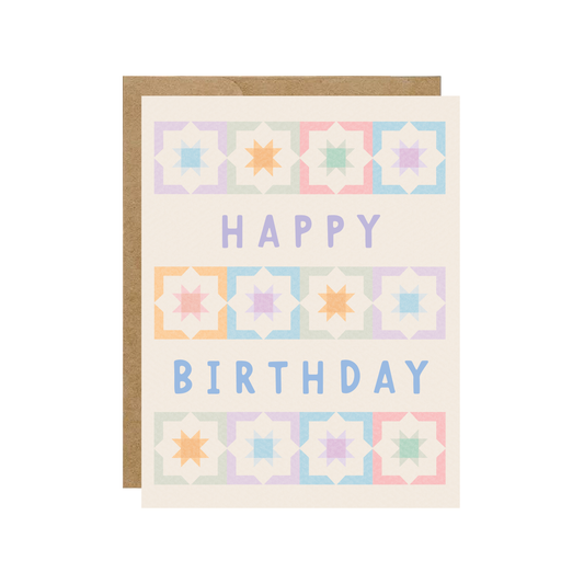 Happy Birthday - Pastel Quilt Card