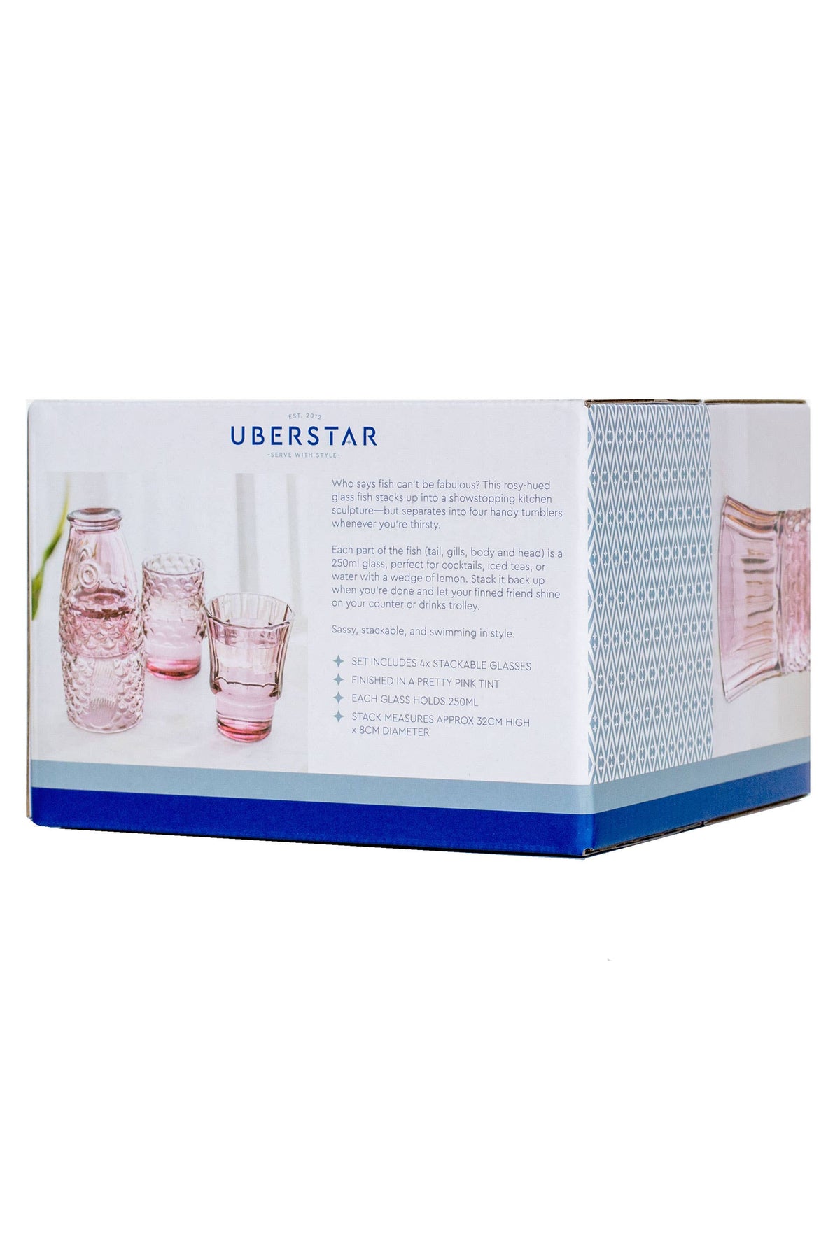 Fish Stacking Drinking Glass | Pink