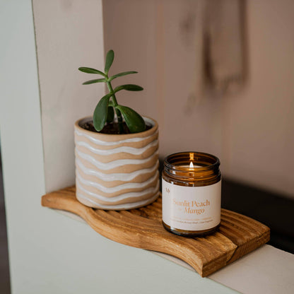 Sunlit Peach + Mango 9oz Beeswax Candle