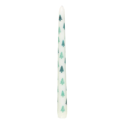 Green Fir Tree Christmas Candle Holder with Taper Candle