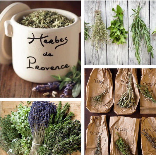 Herbs de Provence in a handmade crock