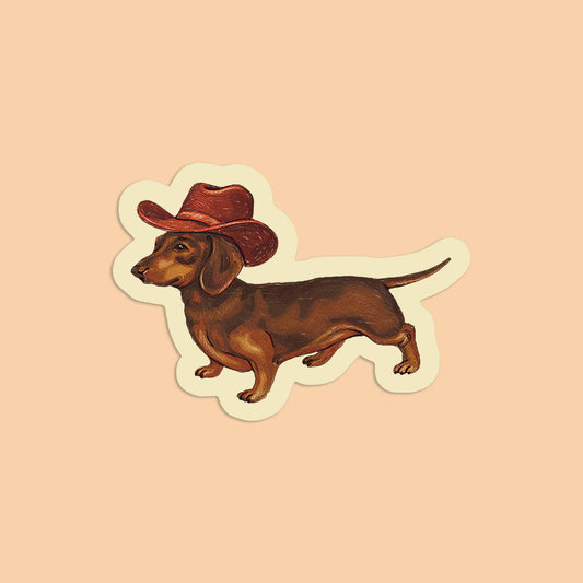 Western Dachshund/Cowboy Weiner Dog Sticker