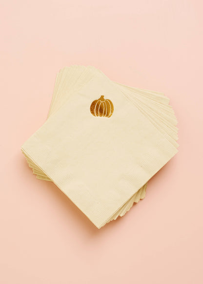 Pumpkin Copper Cocktail Paper Beverage Napkins - Set of 20