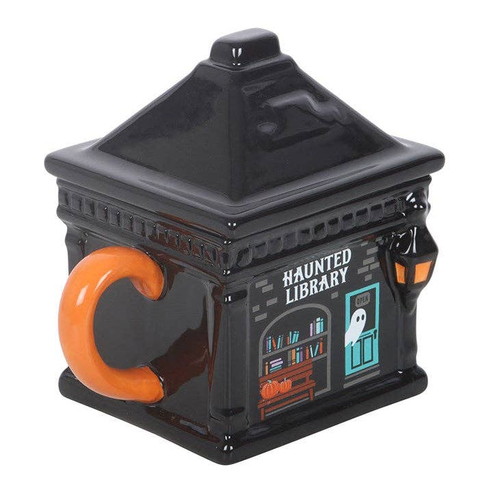 Haunted Library Halloween Lidded Mug