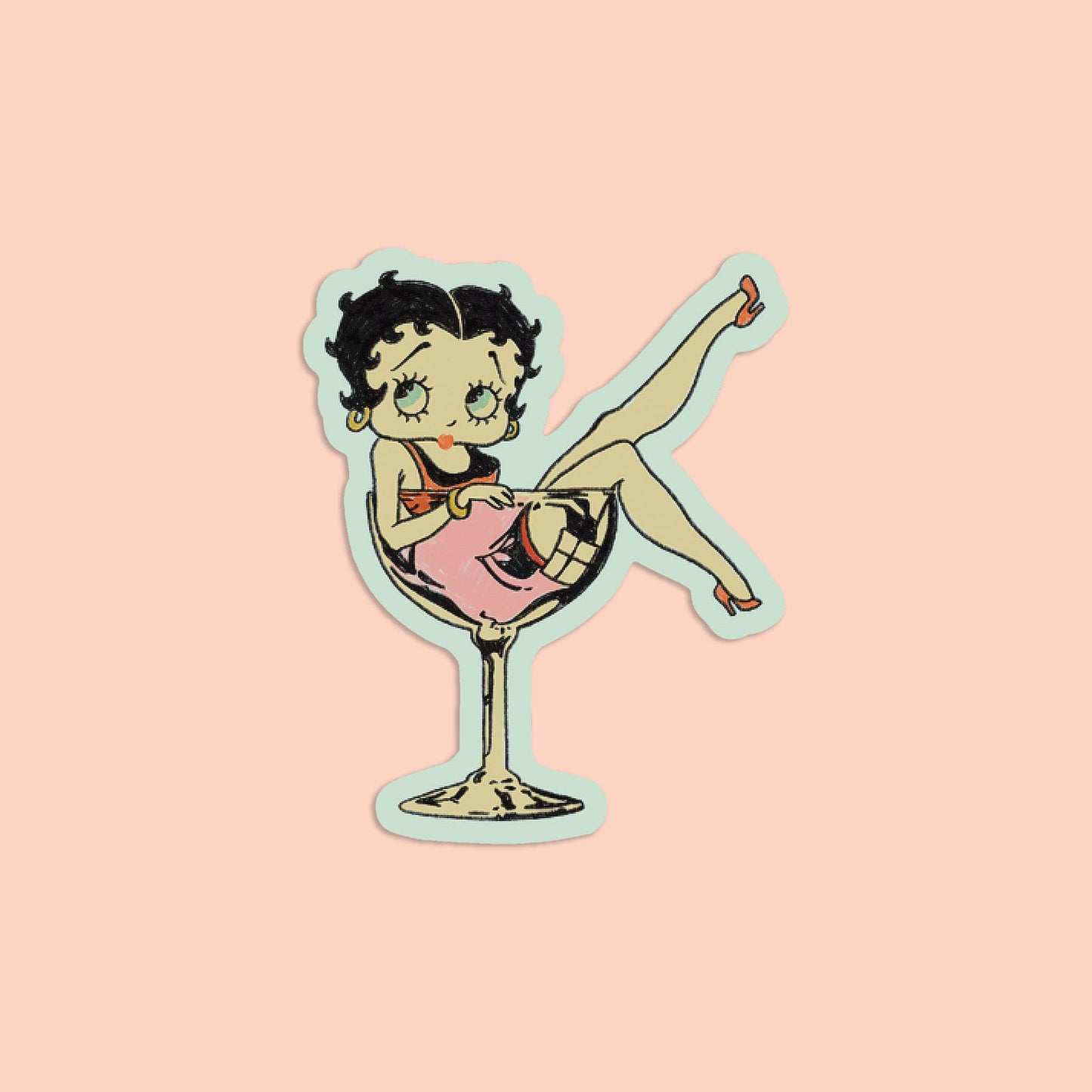 Betty Boop Drink Sticker