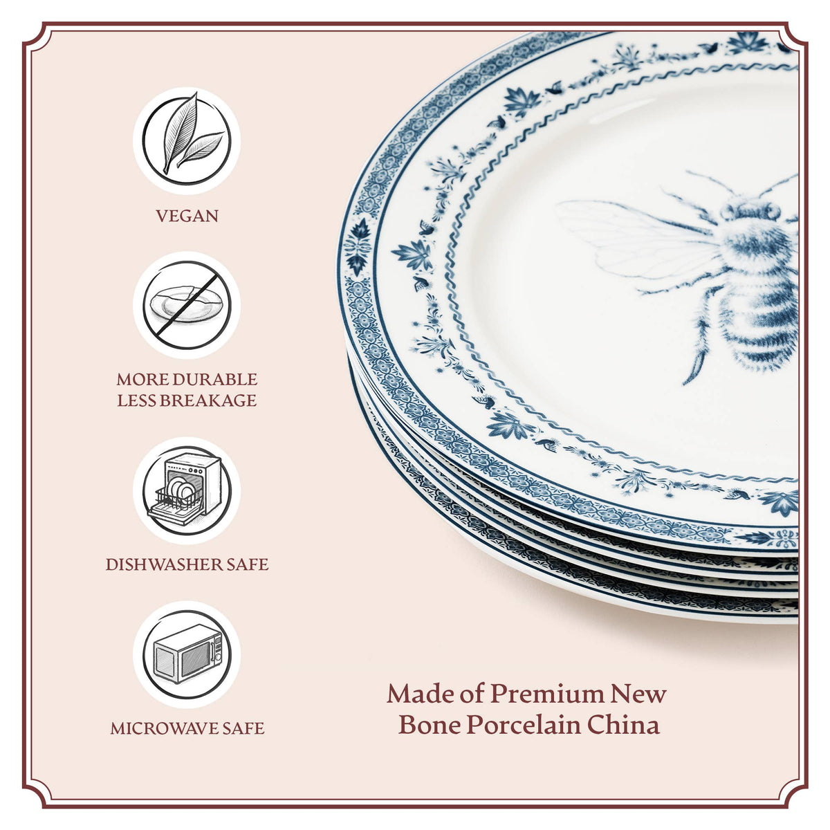 Farm Fresh Dinner Plates | Blue and White