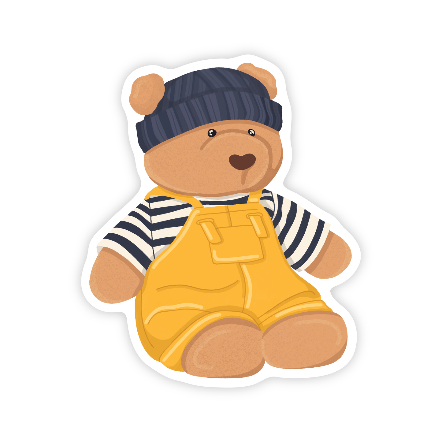 Nautical Fisherman Bear Vinyl Sticker