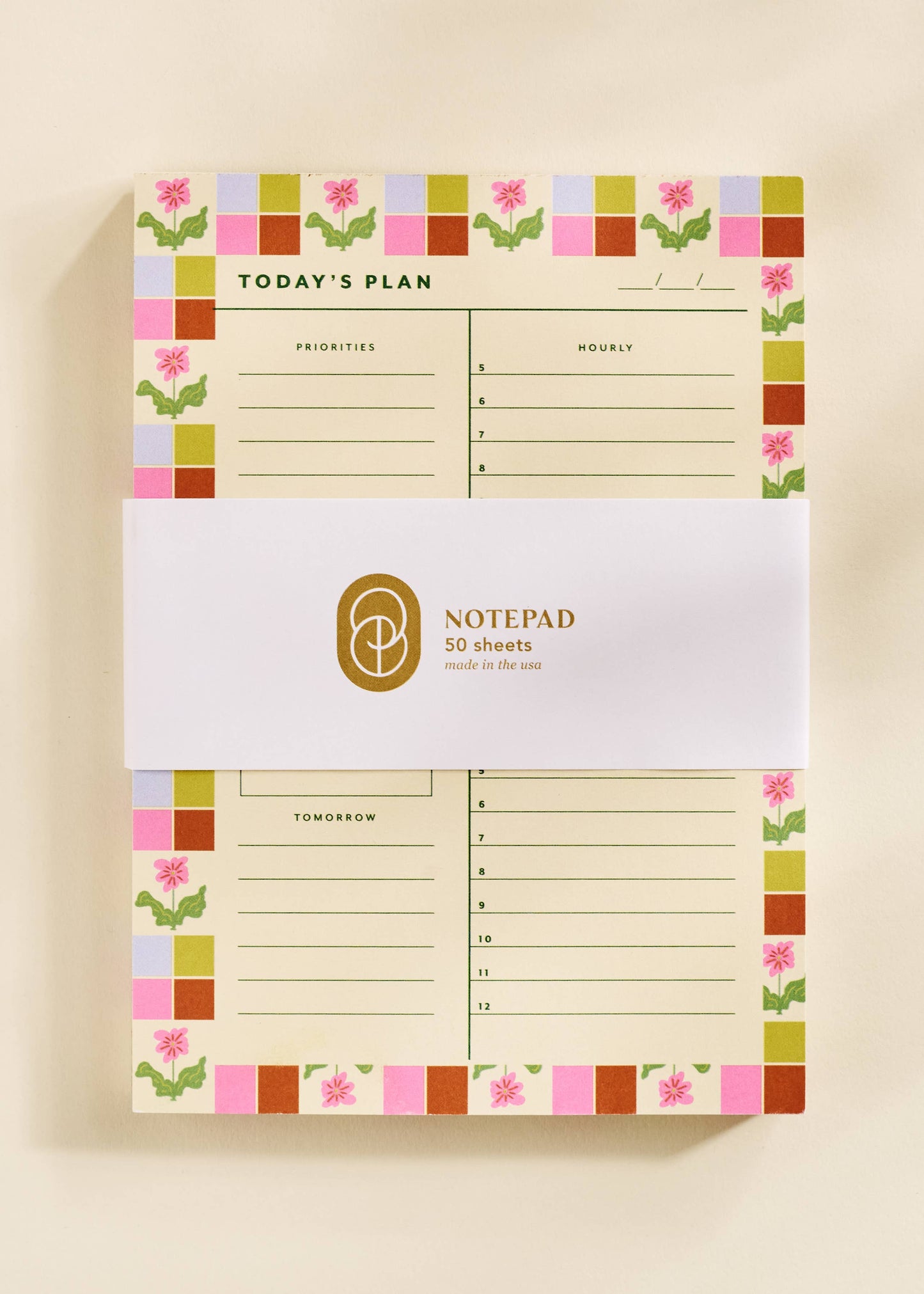 Checkered Flower Daily Planner
