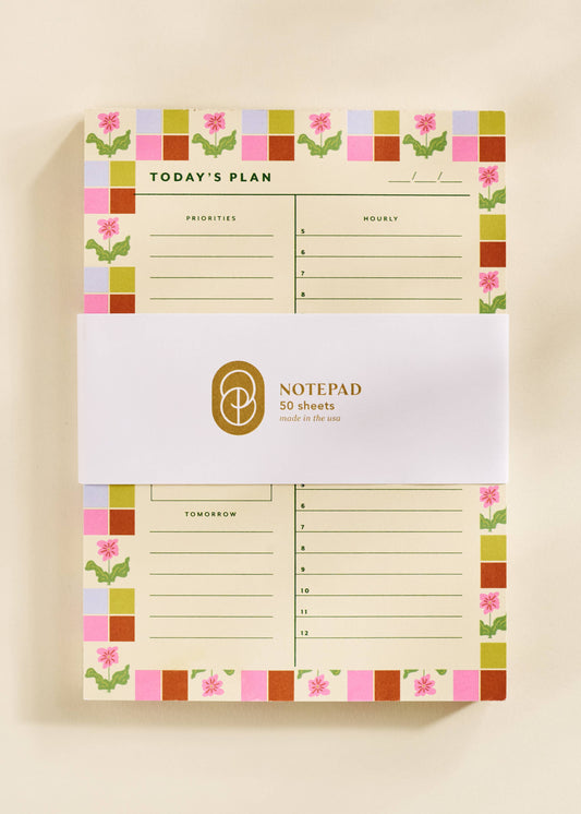 Checkered Flower Daily Planner