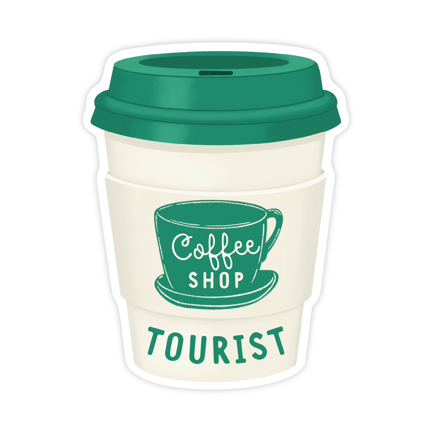 Coffee Shop Tourist Vinyl Sticker