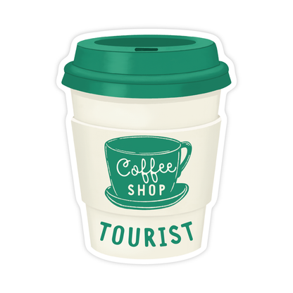Coffee Shop Tourist Vinyl Sticker