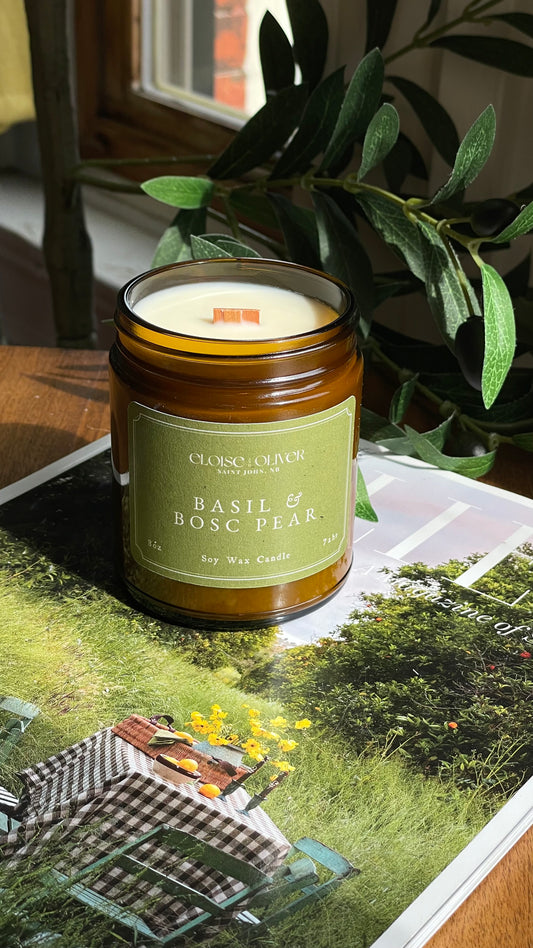 8oz Basil and Bosc Pear Candle