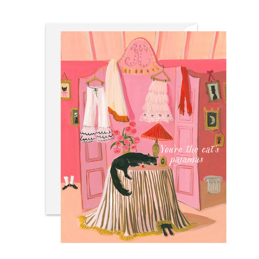 Cat's Pajamas. Greeting Card