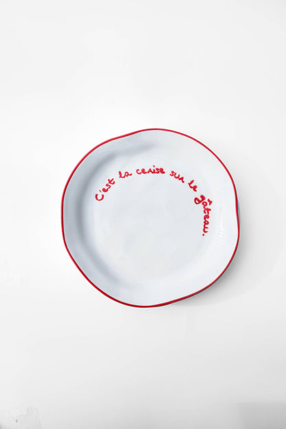 Statement Plate 'C'est la cerise sur le gateau'