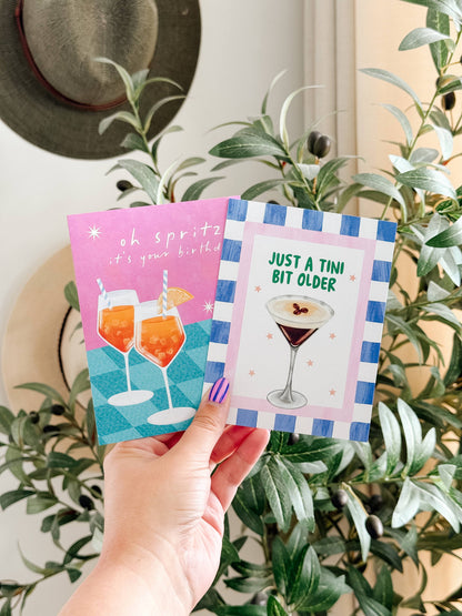 Tini Bit Older - Espresso Martini Cocktail Birthday Card