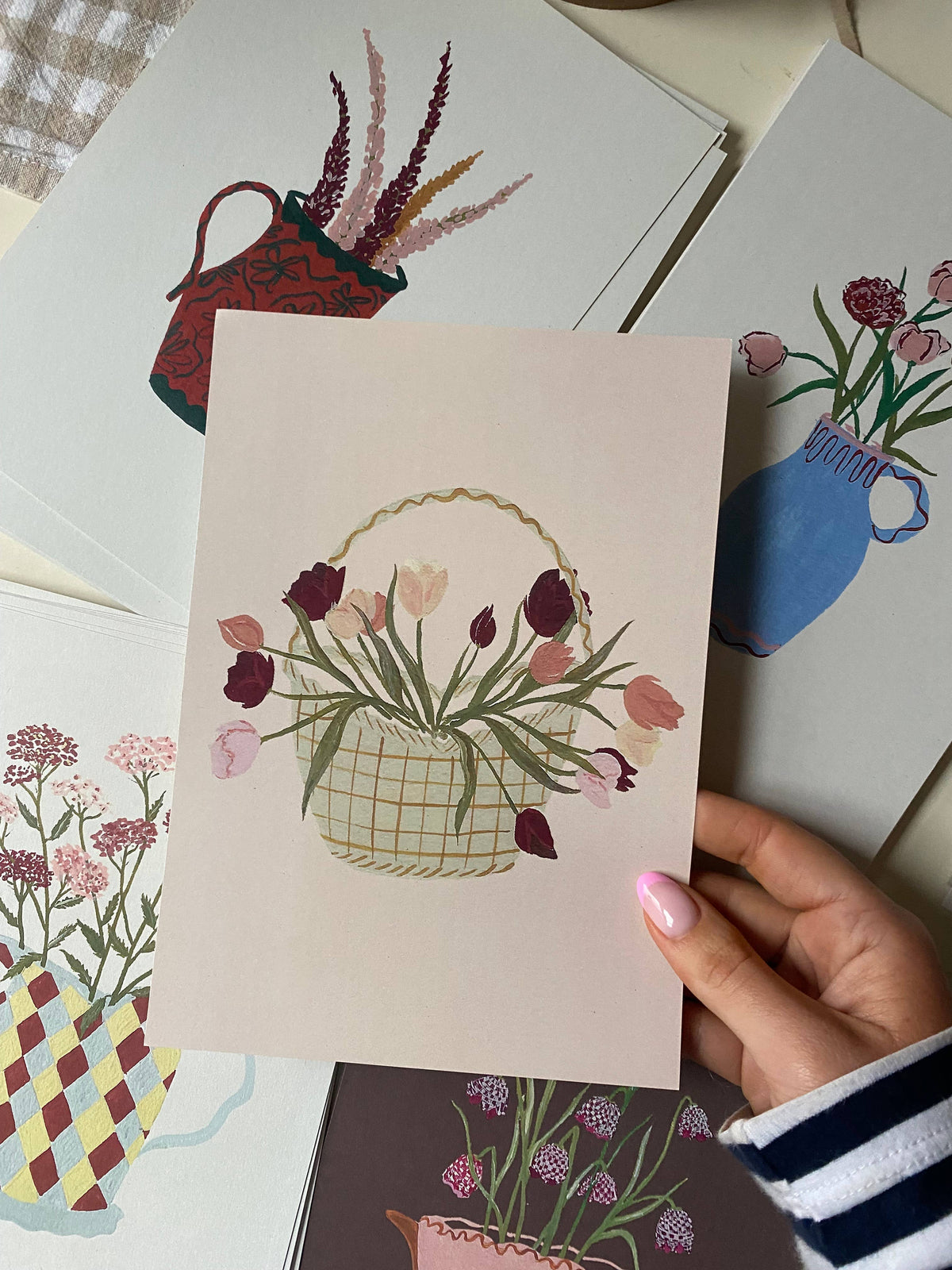 Basket of Tulips | Art Print