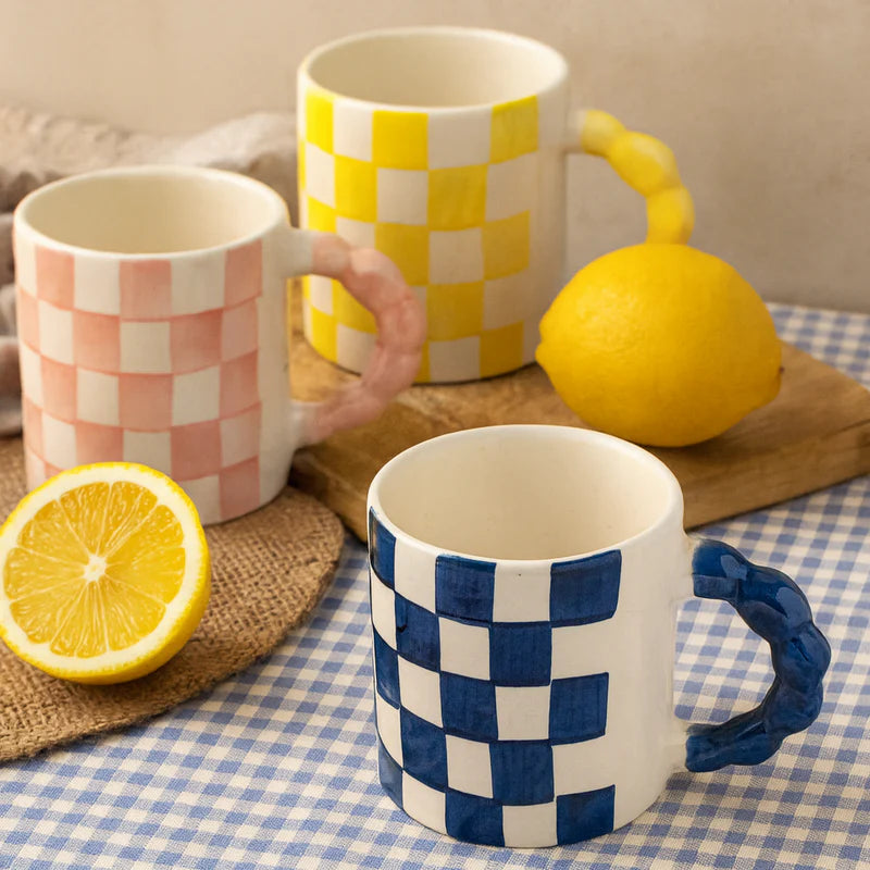 Pink Checkered Mug