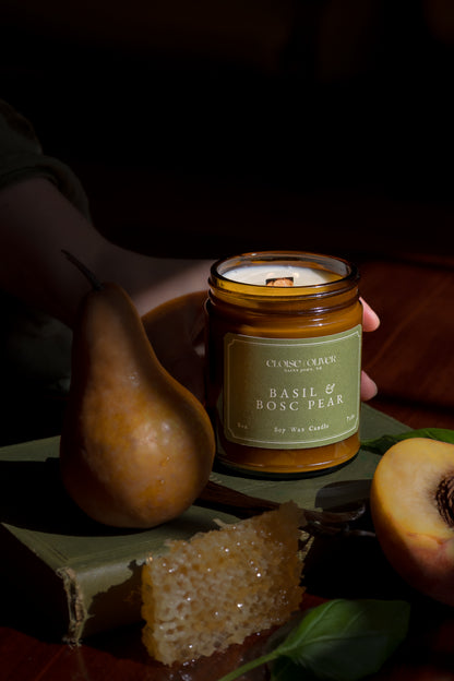 8oz Basil and Bosc Pear Candle
