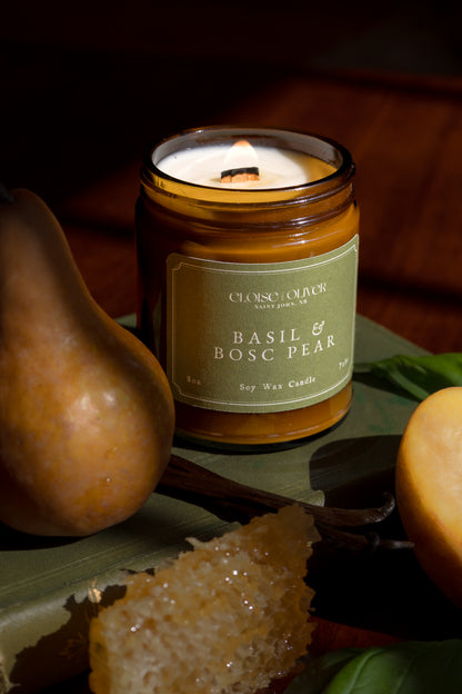 8oz Basil and Bosc Pear Candle