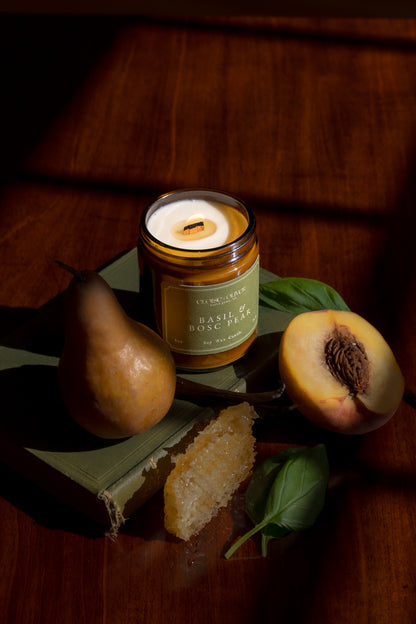 8oz Basil and Bosc Pear Candle