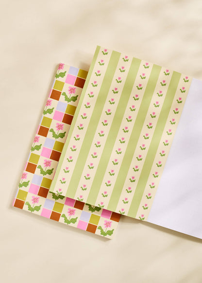 Pixel Bloom Checkered Notebook