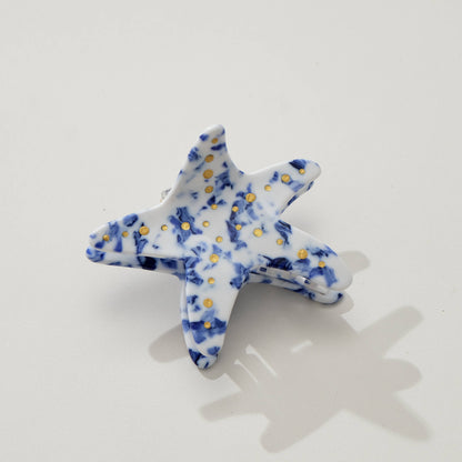 Coastal Blue Starfish Claw Clip - Medium