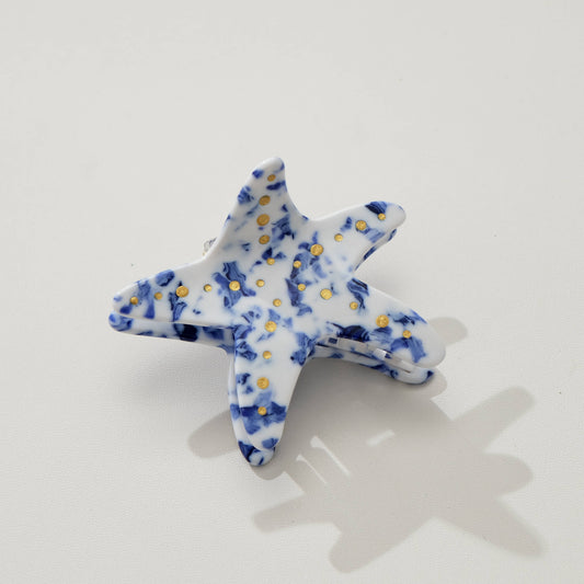 Coastal Blue Starfish Claw Clip - Medium