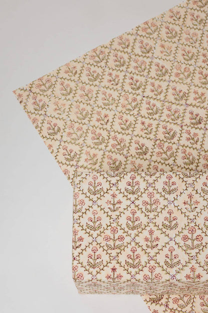 Floral Lattice Terracotta Wrapping Paper